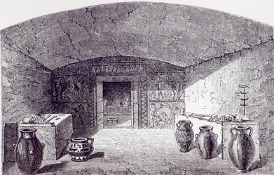 Grotta Campana på tidspunktet for dens opdagelse i 1842-3